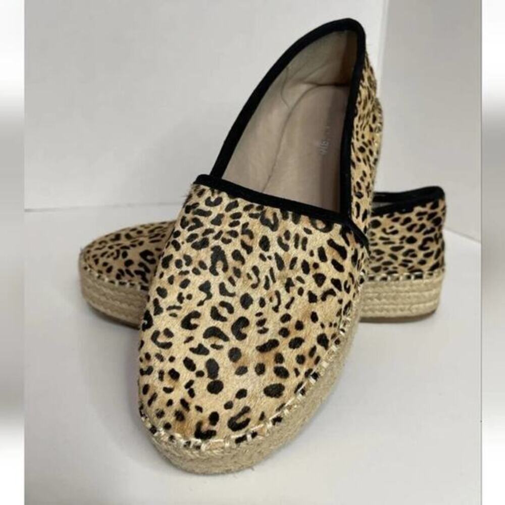 Gianni Bini Leopard print Calf Hair Espadrille loafers Size 10